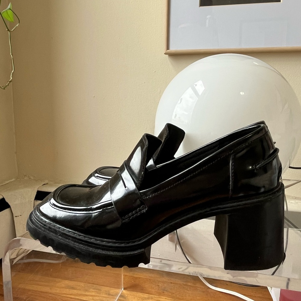 Charles & Keith Glossy Black Loafers